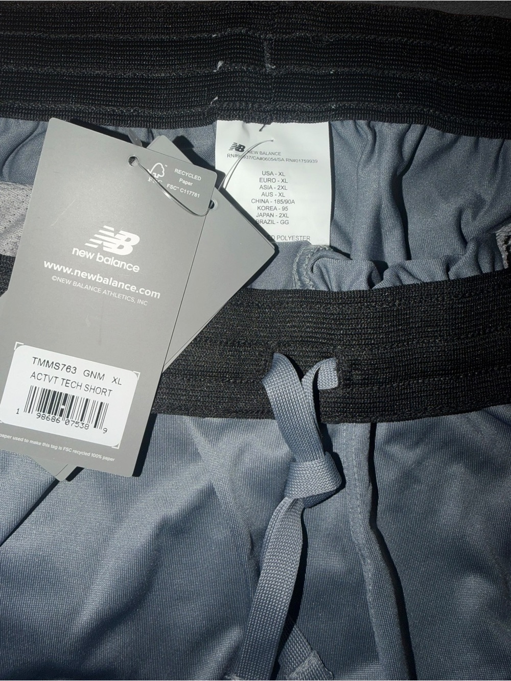 “NWT” New Balance Men’s Activate Tech Shorts (GunMetal) - Size XL (TMMS763) - Picture 10 of 16